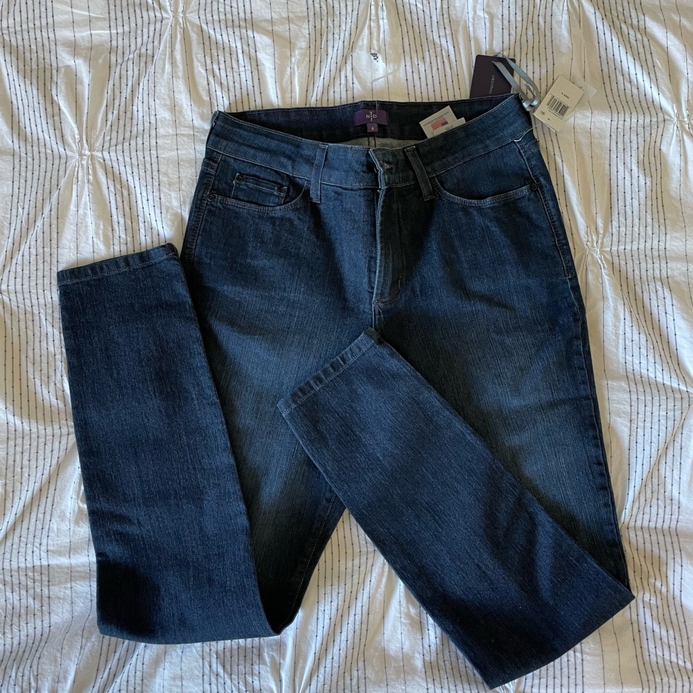 Not Your Daughters Jeans NYDJ Marilyn Straight Leg Jeans Burbank Wash Dark